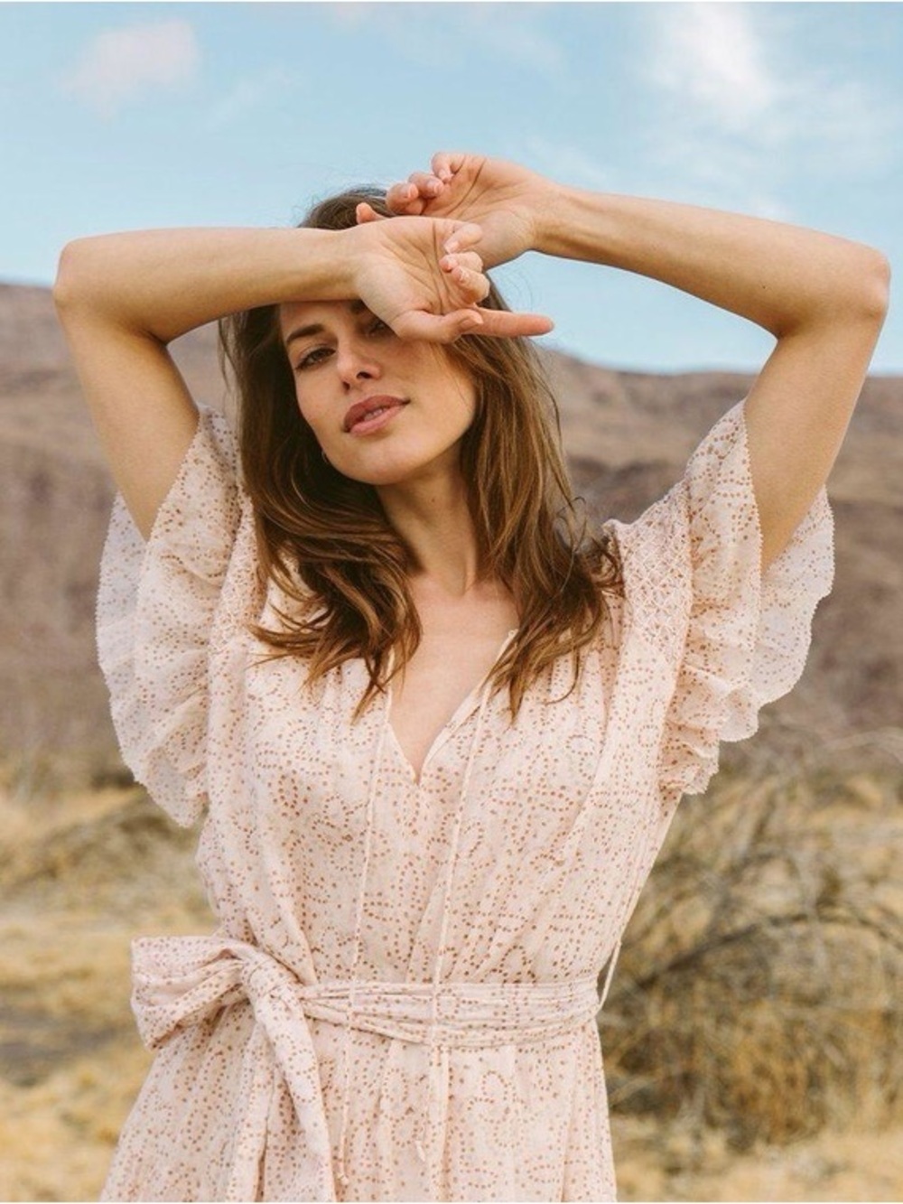 Cleobella Odelia Flowy Block-Print Dress